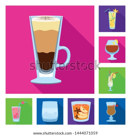 Isolated object of liquor and restaurant logo. Collection of liquor and ingredient stock vector illustration.