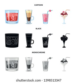 Isolated object of liquor and restaurant sign. Collection of liquor and ingredient stock symbol for web.