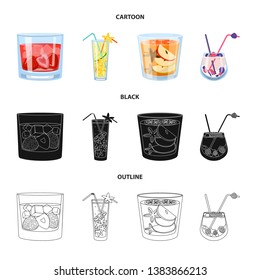 Isolated object of liquor and restaurant symbol. Collection of liquor and ingredient vector icon for stock.