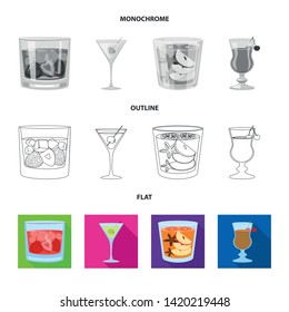 Isolated object of liquor and restaurant symbol. Set of liquor and ingredient stock symbol for web.