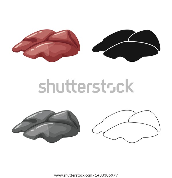 Isolated object of liver and chicken\
logo. Set of liver and offal vector icon for\
stock.