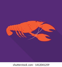 Isolated object of lobster and red icon. Set of lobster and fresh  stock vector illustration.