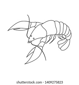 Isolated object of lobster and red logo. Collection of lobster and atlantic vector icon for stock.