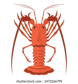 Isolated object of lobster and red logo. Set of lobster and underwater vector icon for stock
