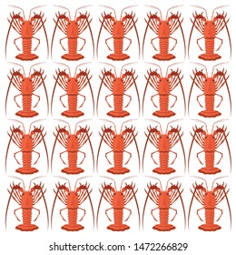 Isolated object of lobster and red logo. Set of lobster and underwater vector icon for stock