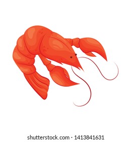 Isolated object of lobster and red symbol. Set of lobster and fresh  stock vector illustration.