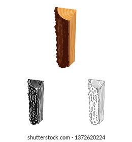 Isolated object of log and piece sign. Collection of log and timber stock vector illustration.