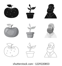 Isolated object of  and  logo. Set of  and  vector icon for stock.