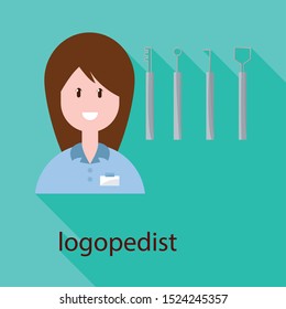 Isolated object of logopedist and teacher sign. Web element of logopedist and therapy stock vector illustration.