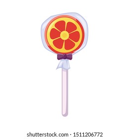 Isolated object of lollipop and circle logo. Graphic of lollipop and stick stock symbol for web.