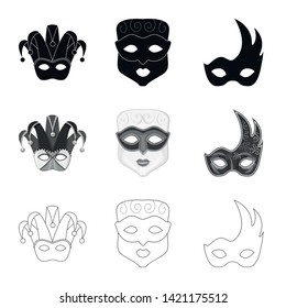 Isolated object of luxury and celebration icon. Collection of luxury and hide  stock vector illustration.