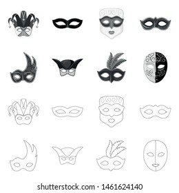 Isolated object of luxury and celebration icon. Collection of luxury and hide stock vector illustration.