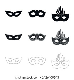 Isolated object of luxury and celebration logo. Collection of luxury and hide vector icon for stock.