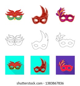 Isolated object of luxury and celebration sign. Set of luxury and hide  vector icon for stock.