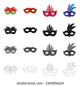 Isolated object of luxury and celebration symbol. Collection of luxury and hide  stock vector illustration.