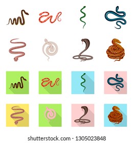 Isolated object of mammal and danger icon. Set of mammal and medicine stock symbol for web.