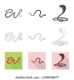 Isolated object of mammal and danger icon. Set of mammal and medicine stock symbol for web.