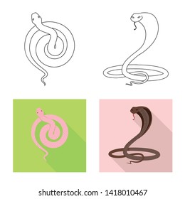Isolated object of mammal and danger icon. Collection of mammal and medicine vector icon for stock.