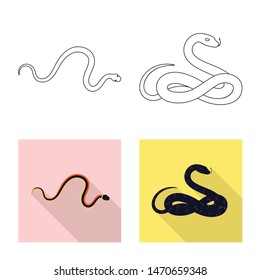 Isolated object of mammal and danger icon. Set of mammal and medicine stock symbol for web.