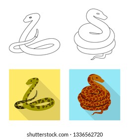 Isolated object of mammal and danger logo. Set of mammal and medicine stock symbol for web.