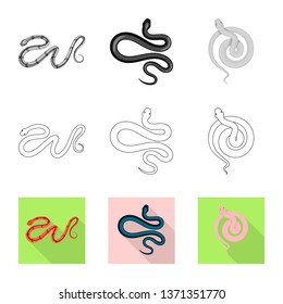 Isolated object of mammal and danger logo. Set of mammal and medicine stock symbol for web.