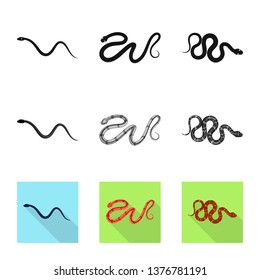 Isolated object of mammal and danger logo. Set of mammal and medicine stock vector illustration.