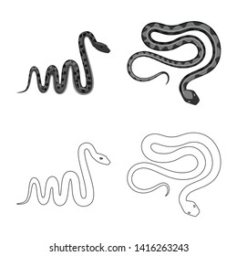 Isolated object of mammal and danger logo. Set of mammal and medicine vector icon for stock.
