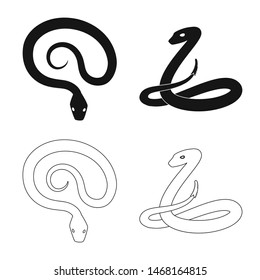 Isolated object of mammal and danger logo. Set of mammal and medicine stock symbol for web.