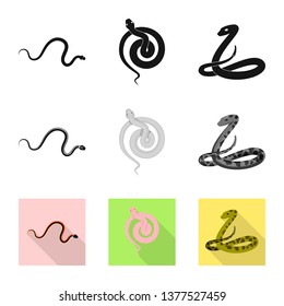 Isolated object of mammal and danger sign. Collection of mammal and medicine stock symbol for web.