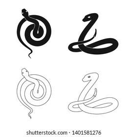 Isolated object of mammal and danger sign. Set of mammal and medicine stock symbol for web.