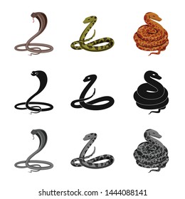 Isolated object of mammal and danger sign. Collection of mammal and medicine stock vector illustration.