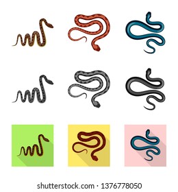 Isolated object of mammal and danger symbol. Set of mammal and medicine stock symbol for web.