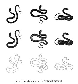 Isolated object of mammal and danger symbol. Set of mammal and medicine stock symbol for web.