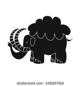 Isolated object of mammoth and animal icon. Collection of mammoth and prehistory vector icon for stock.