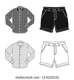 Isolated object of man and clothing icon. Set of man and wear vector icon for stock.