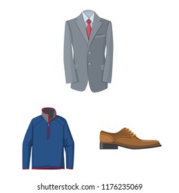 Isolated object of man and clothing icon. Set of man and wear vector icon for stock.