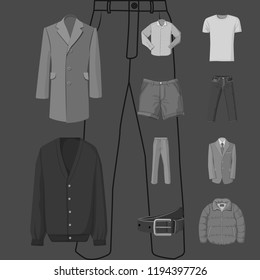 Isolated object of man and clothing icon. Set of man and wear stock symbol for web.