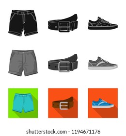 Isolated object of man and clothing icon. Collection of man and wear stock symbol for web.