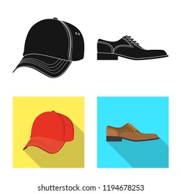 Isolated object of man and clothing icon. Collection of man and wear vector icon for stock.