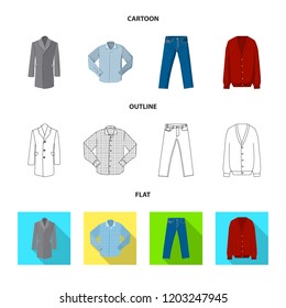 Isolated object of man and clothing icon. Set of man and wear stock vector illustration.