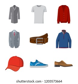Isolated object of man and clothing icon. Collection of man and wear vector icon for stock.