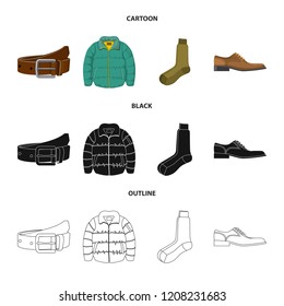 Isolated object of man and clothing icon. Collection of man and wear stock symbol for web.