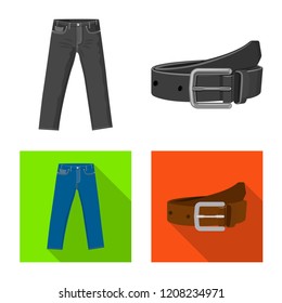 Isolated object of man and clothing icon. Collection of man and wear stock vector illustration.