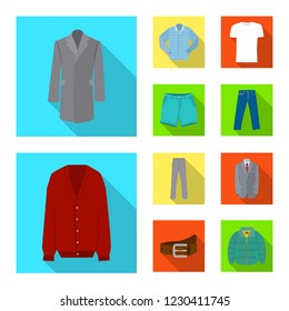 Isolated object of man and clothing icon. Collection of man and wear vector icon for stock.