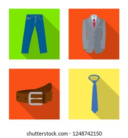 Isolated object of man and clothing icon. Set of man and wear stock symbol for web.
