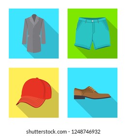 Isolated object of man and clothing icon. Set of man and wear vector icon for stock.
