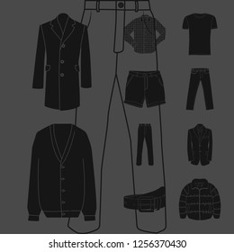 Isolated object of man and clothing icon. Set of man and wear vector icon for stock.