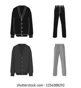 Isolated object of man and clothing icon. Set of man and wear vector icon for stock.