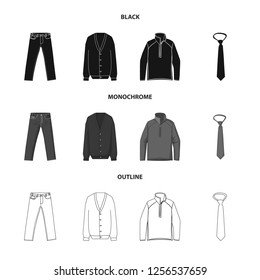 Isolated object of man and clothing icon. Set of man and wear stock symbol for web.