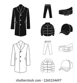 Isolated object of man and clothing icon. Set of man and wear stock vector illustration.